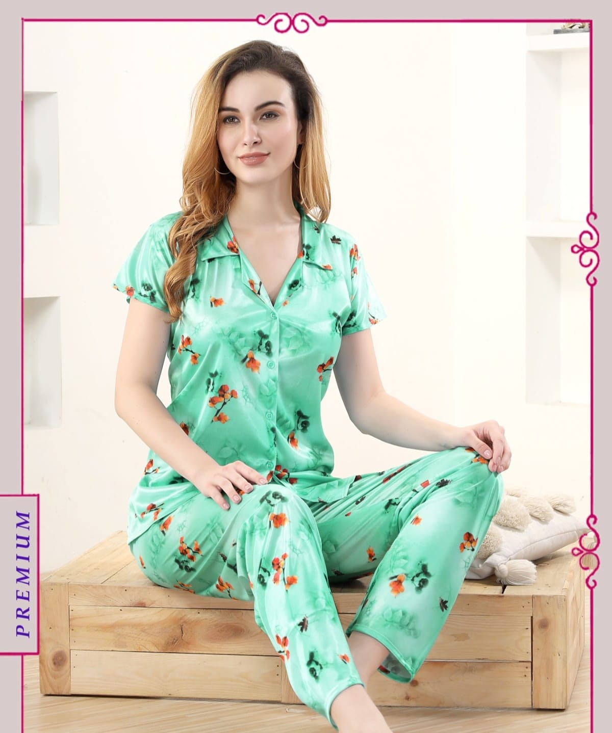 Indian Shirt Pants Half Sleeve Nighty